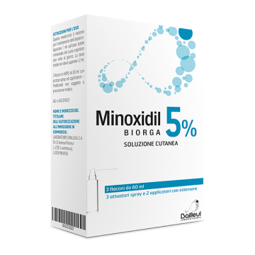 Minoxidil biorga soluzione cutanea 3flaconi 5% - 