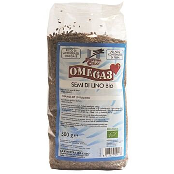 Fsc omega3 semi di lino bio ad alto contenuto di fibra 500 g - 